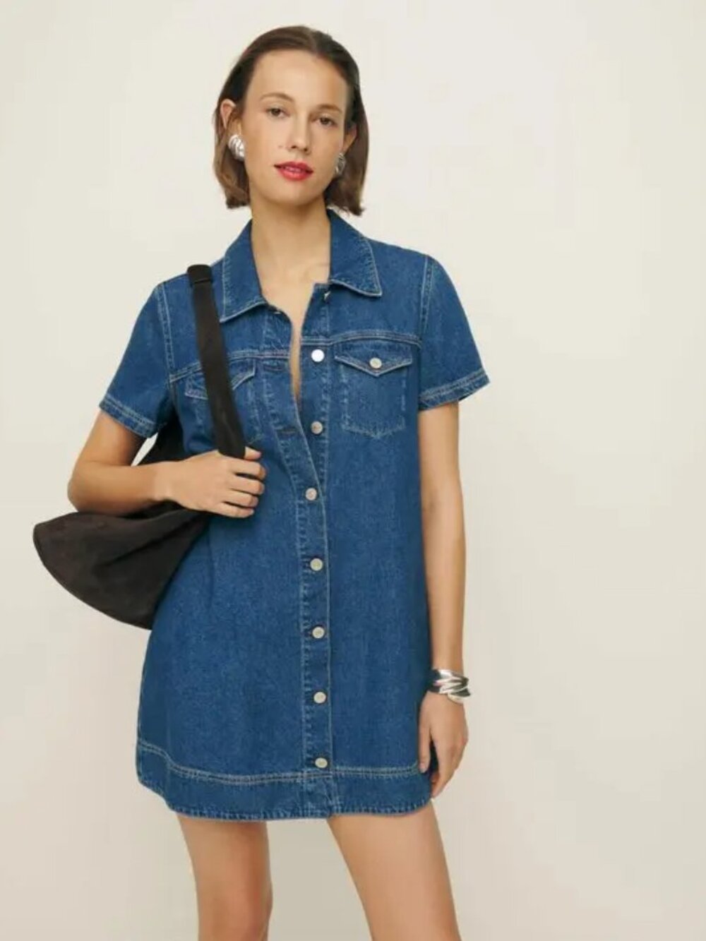 Reformation Harlee Denim Mini Dress 6